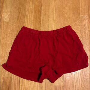 Garage Red Athletic Shorts Elastic Waistband